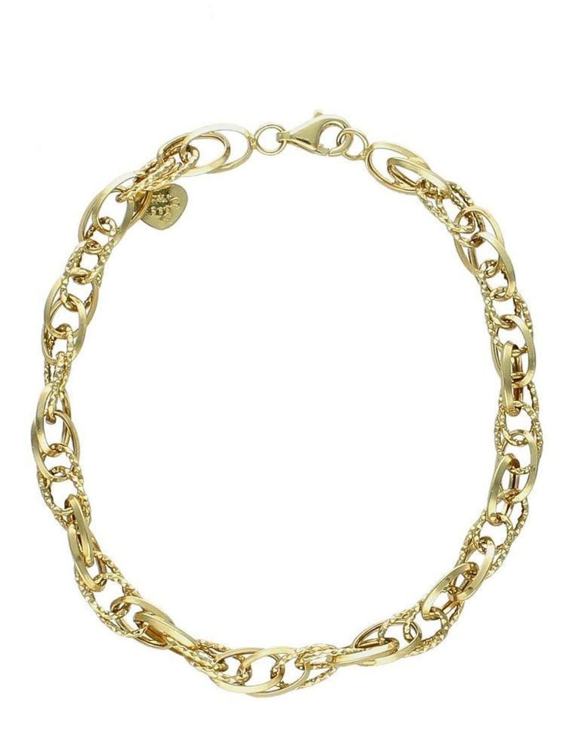 Bransoletka złota owalne oczka pr 585, DIA-BRA-KO 1416.  Złota bransoletka damska ogniwa wykonana z 14 karatowego żółtego złota (1).jpg